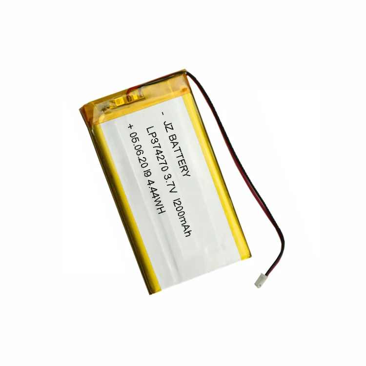 Hot selling 374270 3.7v 1200mah lithium polymer battery