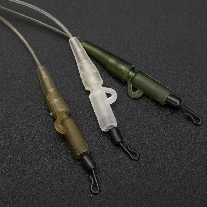 High Strength 45LB Nylon Line Carp Leader Fluorocarbon hooklink Clear color Free with Clip Ring Quick Change Swivel