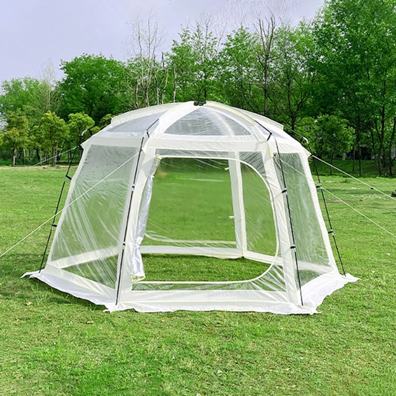 Portable Foldable One-Bedroom Hexagonal Tent Popular Transparent Starry Air Design Thickened Oxford Outdoor Rainproof Camping
