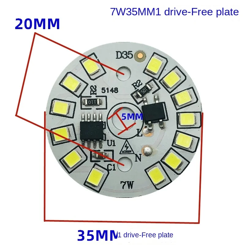 Drive-Free LED 220V High Voltage Light Board 2835 Linear Globe 3-15w Light Source Plate