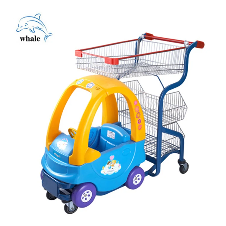 Wholesale kids toy Plastic trolley supermarket  Storage grocery Market Cart trolley hand cart shopping trolley