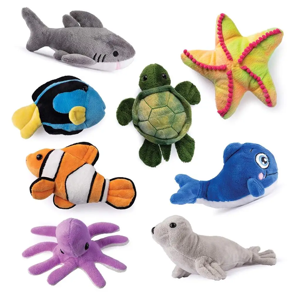 Soft  Stuffed Animals Play Set Plush Sea Life Set Talking Blue Whale Sea  Lion Turtle Shark Stingray Nemo Plush Sea Creatures