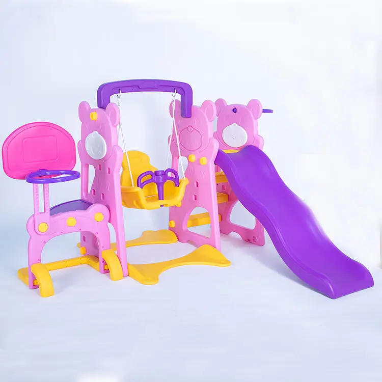 Wholesale Multi-Function Plastic Slide And Swing Set Children Slides Playground Plastic Kindergarten Kids Indoor Playground