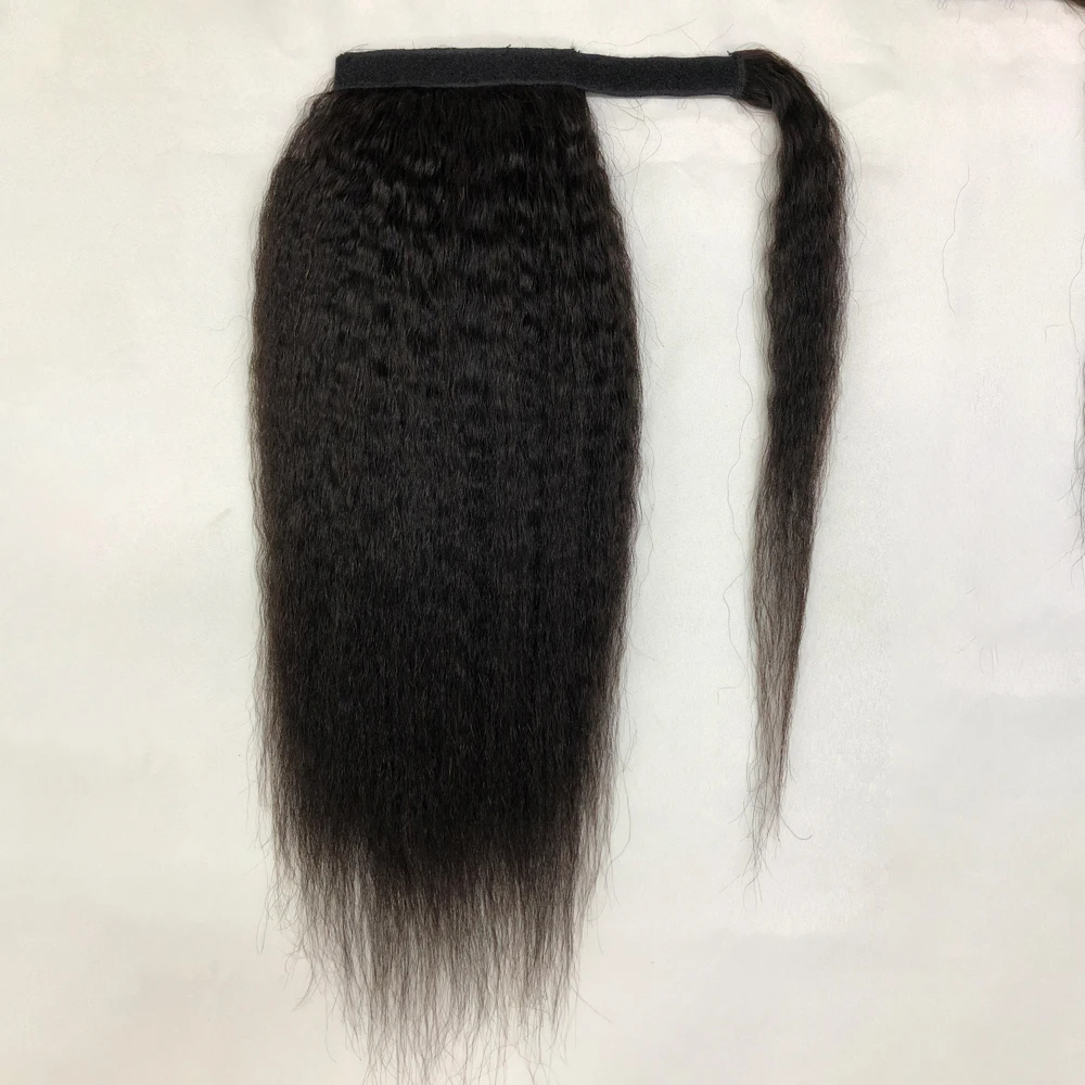 Natural Black Mink Brazilian Hair Ponytail Human Hair Extensions Factory Price Top Quality Short Ponytail Kinky Curly Ponytail
