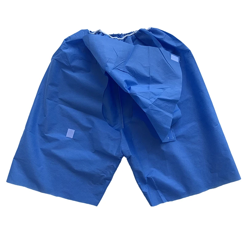 Hospital medical nonwoven Endoscopy Shorts disposable Colonoscopy pants SMS exam shorts with hole in the back
