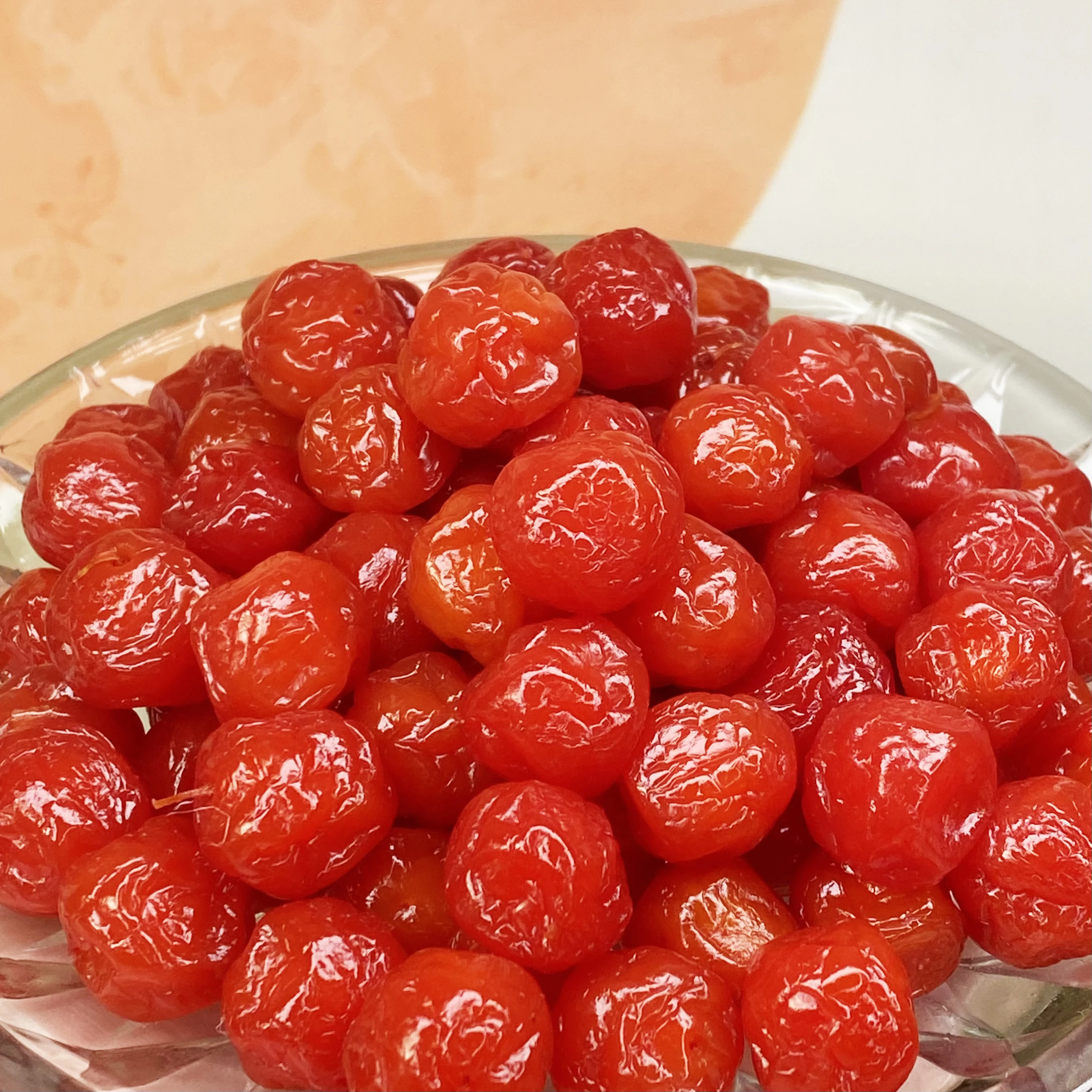 Hot selling China Dried Fruit  pearl plum preserved fruit snacks food for cake Red cherry plum