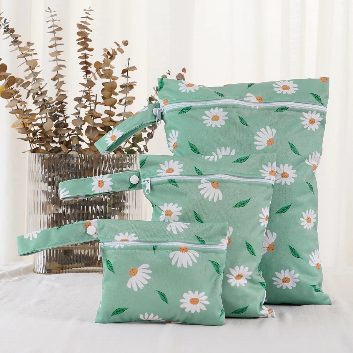 Wholesale 3 pcs Set Polyester Diaper Bag Logo Printed Handiness Diaper Bag For Babies Waterproof  Baby Diaper Bag