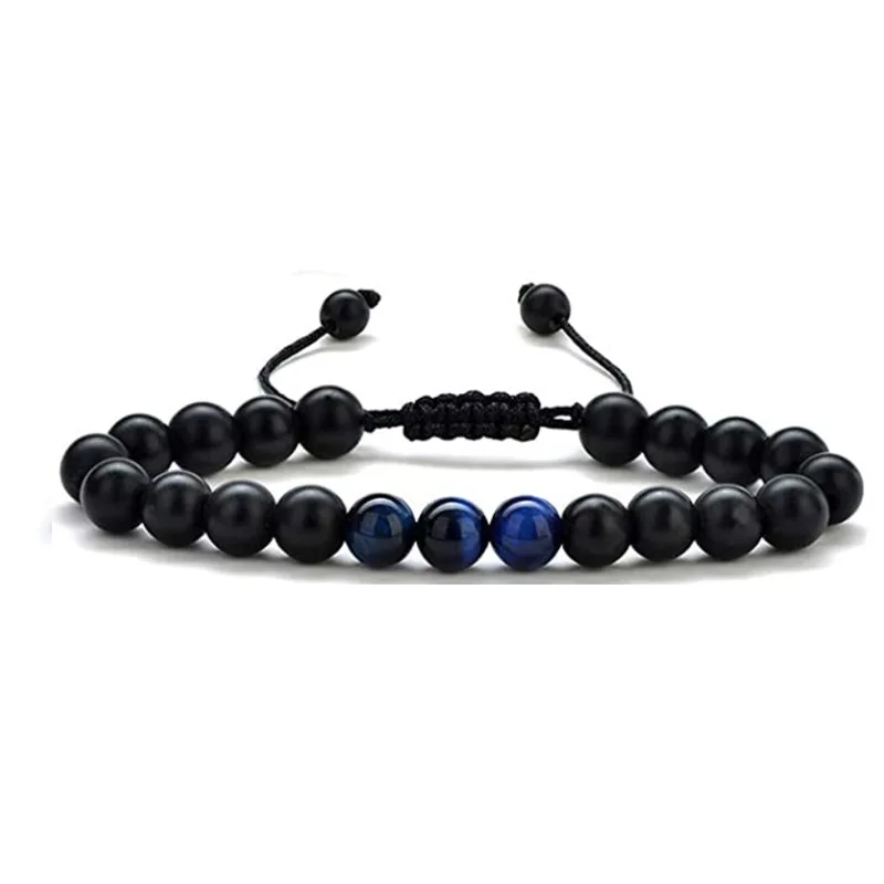 SL22366 Adjustable Tiger Eye Oil Diffuser Healing Bracelet Yoga Bead Lava Rock Stone Black Onyx Bracelet Men Women Jewelry
