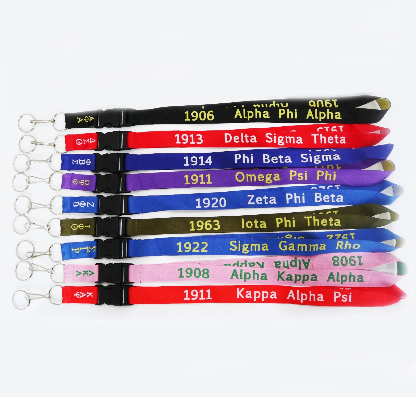 All Groups Sorority Greek Letters Woven Lanyard Sigma Gamma Rho 100 Year Embroidery Lanyard