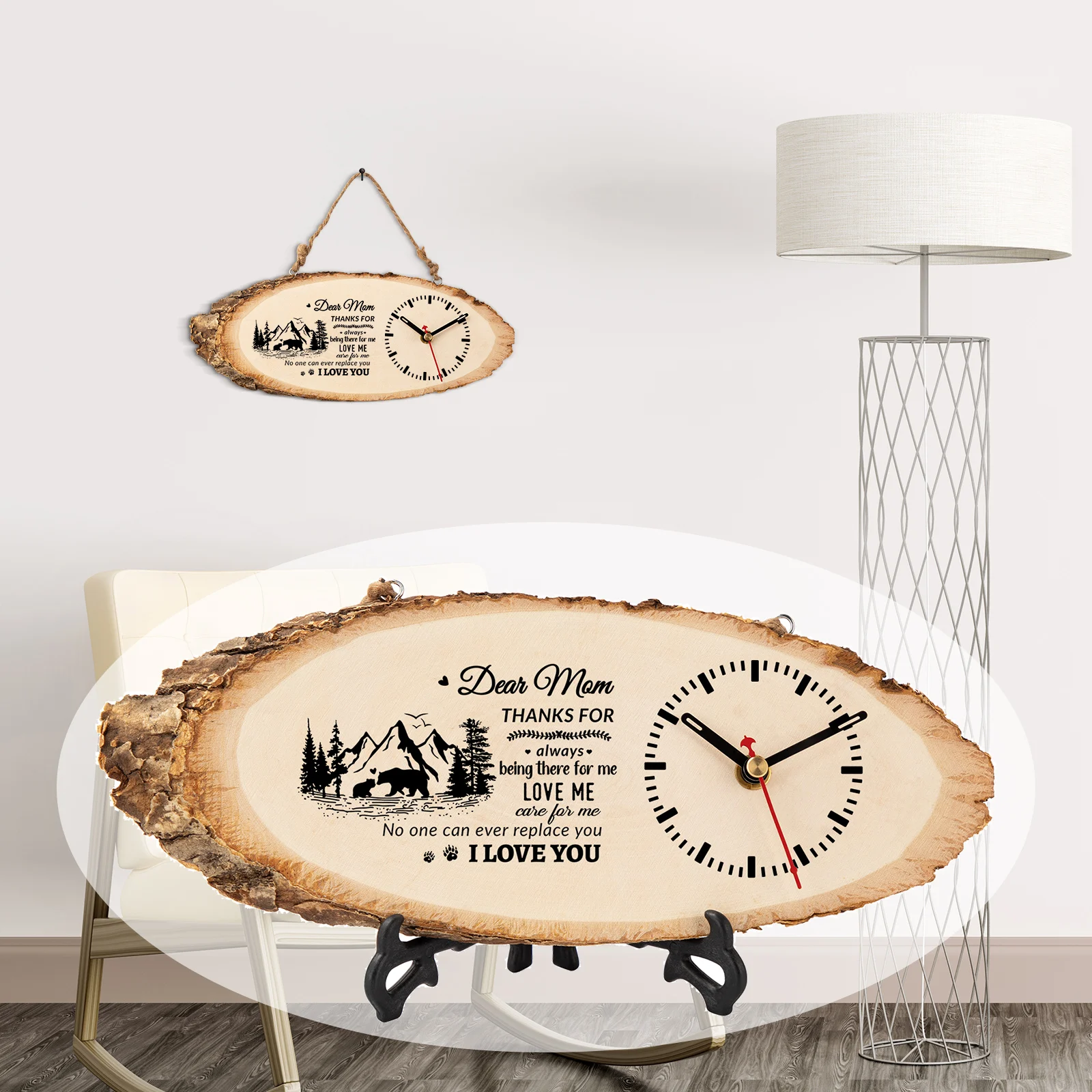 Mothers day gift Birthday gift to Mom China manufacturer souvenir gift farmhouse custom sublimation DIY Wooden Wall Clocks
