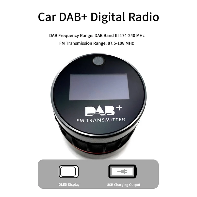  0 96 OLED во время езды в автомобиле DAB радио FM передатчик с USB зарядное устройство прикуриватель интерфейс