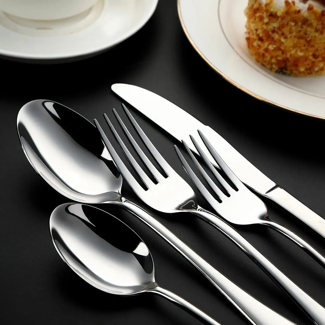 High Quality Measuring Spoon Edible And Forks Stainless Ceramic Handle Cutlery