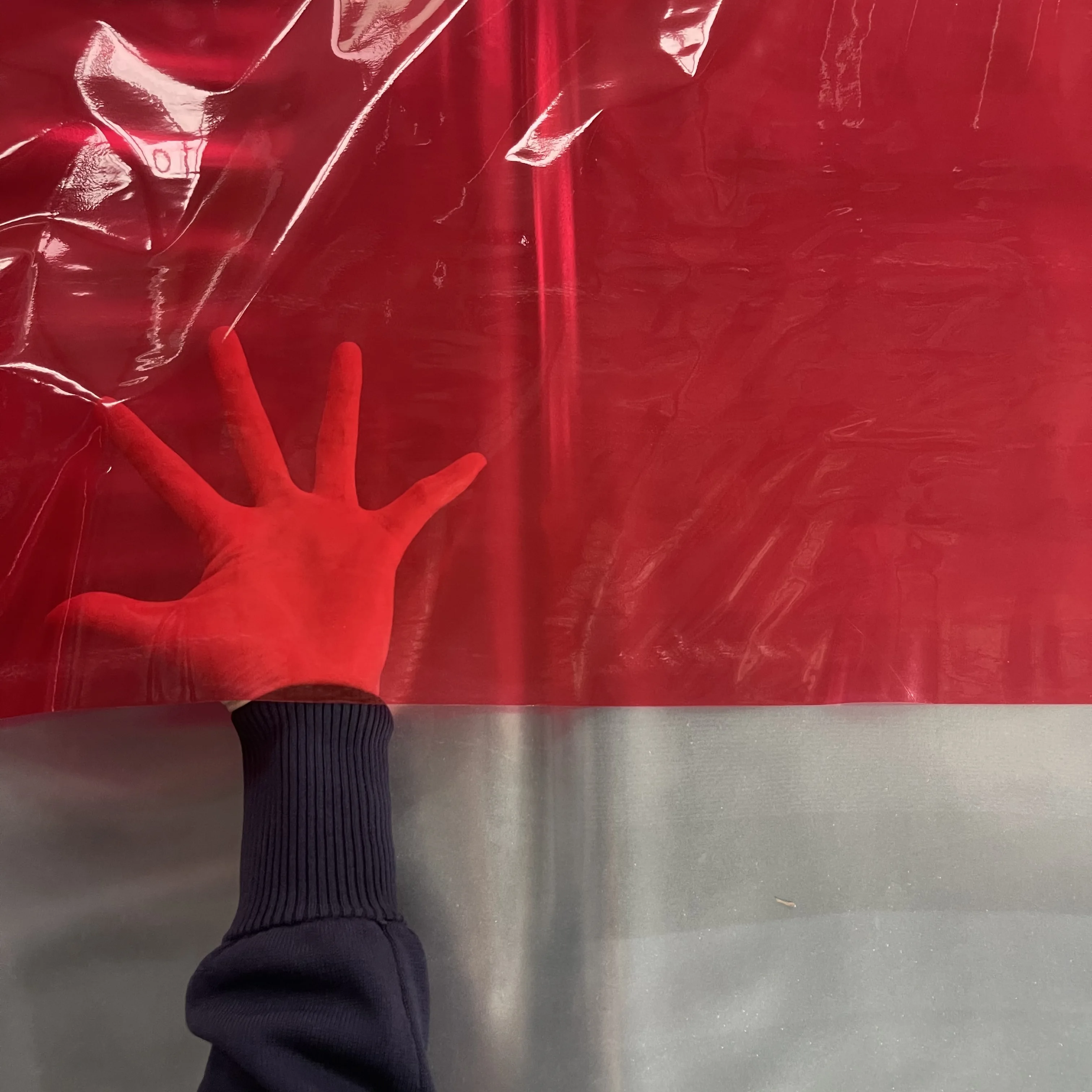 High quality red color transparent protection pvc film