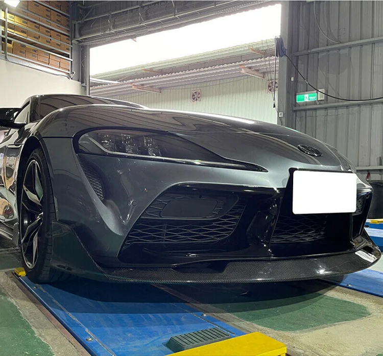 Car Front Splitter Lip Aimgain Style Carbon Fiber Front Bumper Lip For Toyota Supra A90 2019+
