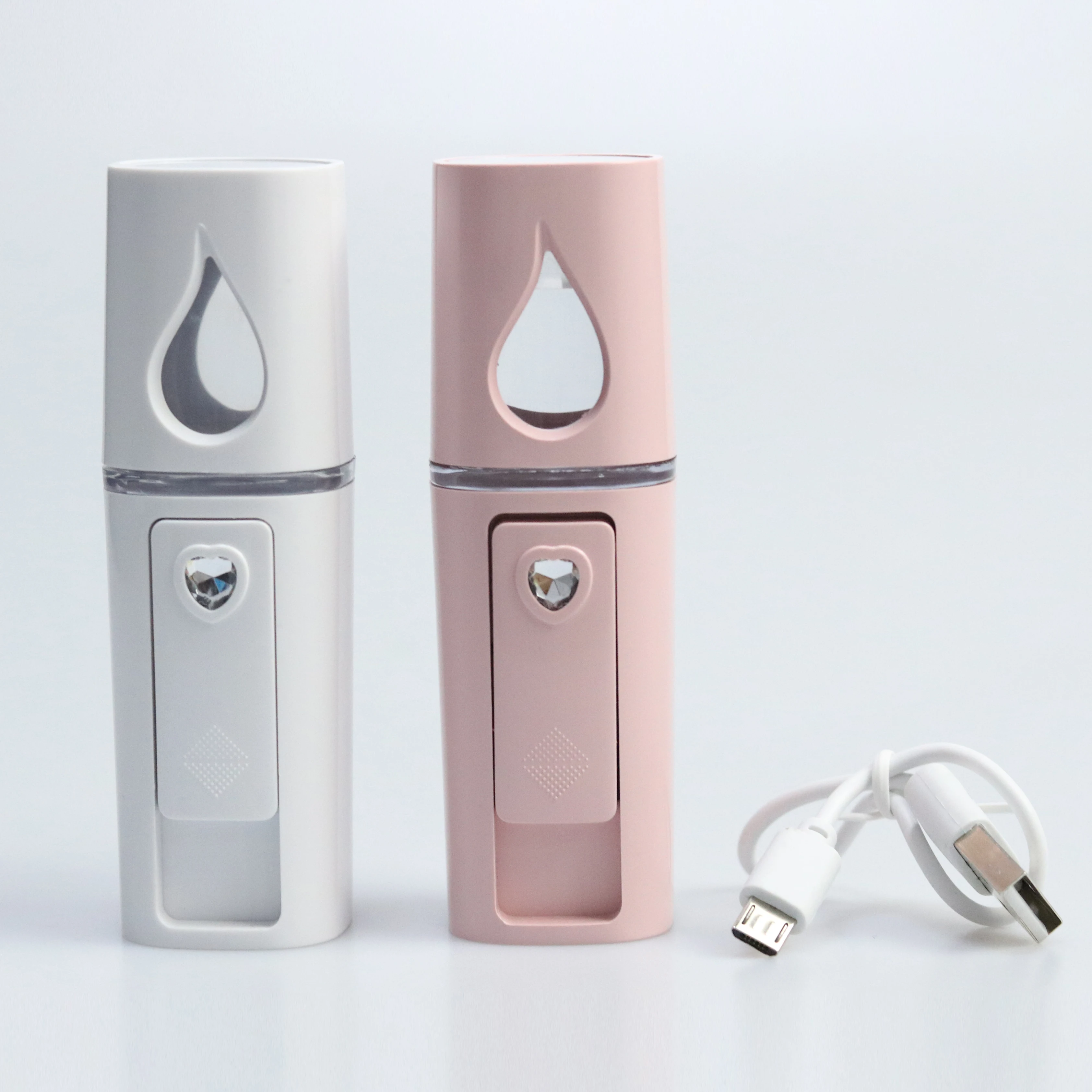 Оптовая продажа бело-розовый Портативный USB нано-спрей для удлинения ресниц красоты лица с водяным
