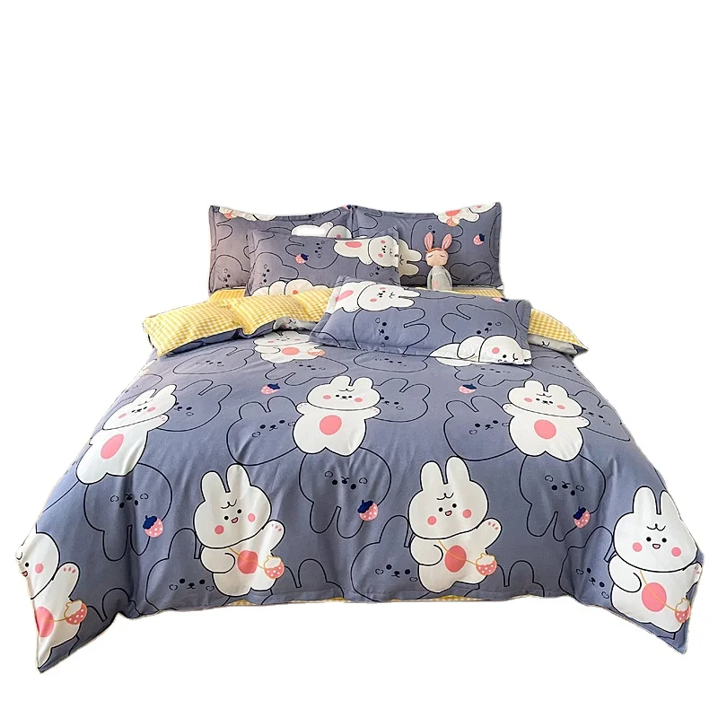 Fashion OEM Factory Supply Kids Bed Sheets Set 100% Cotton Cartoon Bedding Set Four-Piece Bedding Set