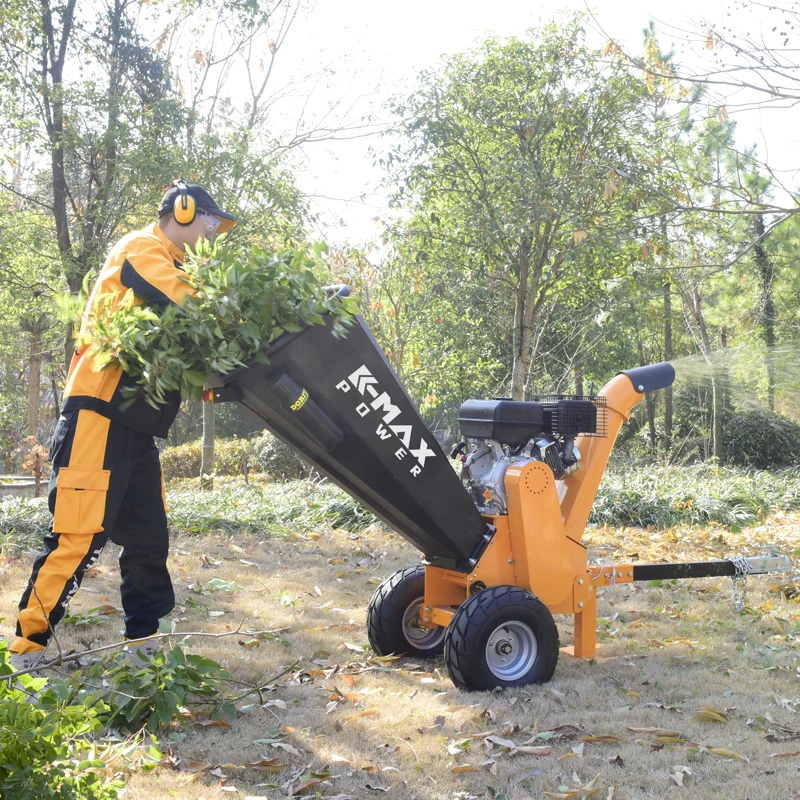 2024 15HP Upgraded High Efficient Gasoline Engine Wood Shredder Upgraded 5 inches High Performance Wood Chipper