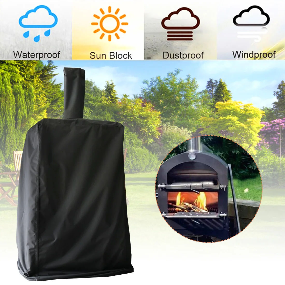 Promotional Specials Pizza Oven Waterproof Rain Bbq Cover Chimney Pizza Oven Cover