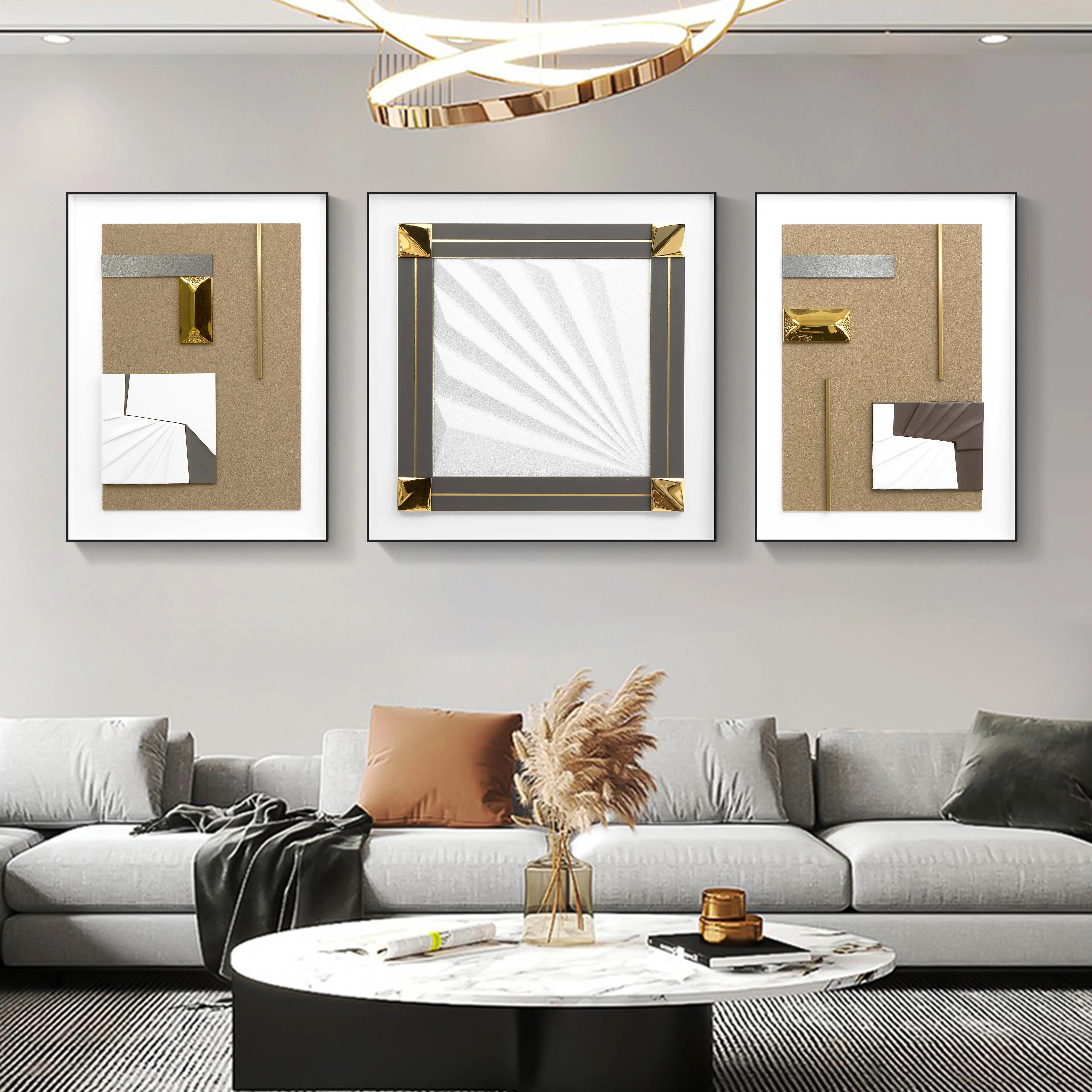 paintings and wall arts modern abstract painting 3D mural hanging paintings for hotel office