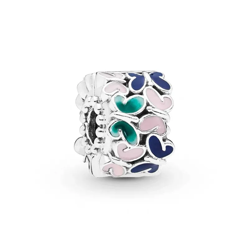 High-Quality Hand Enamel Metal Big Hole Butterflies Charms Bracelets Beads For Women DIY Jewelry