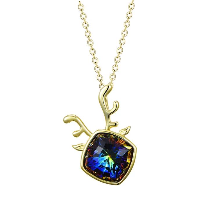 
New Design Fashion Women Square 925 Sterling Silver Pendant Necklaces jewelry 