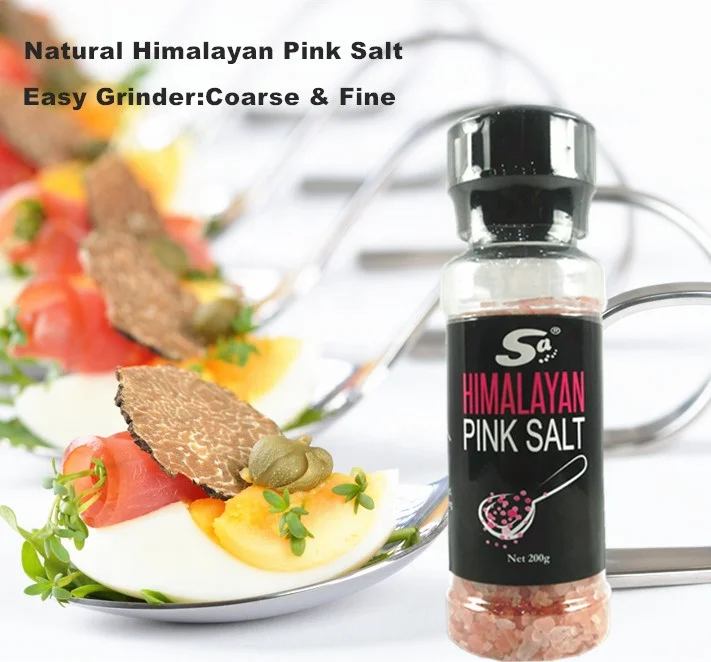 Natural Unrefined Himalayan Pink Salt Himalayan Rock Salt With Grinder Food Grade Himalayan Salt 3-5mm OEM Welcome