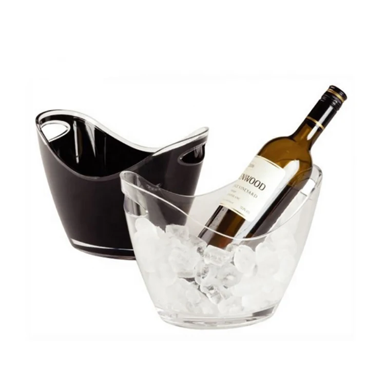 Promotion Gift Acrylic Plastic ice Bottle Cooler Acrylic Champagne Beer Clear Ice Bucket