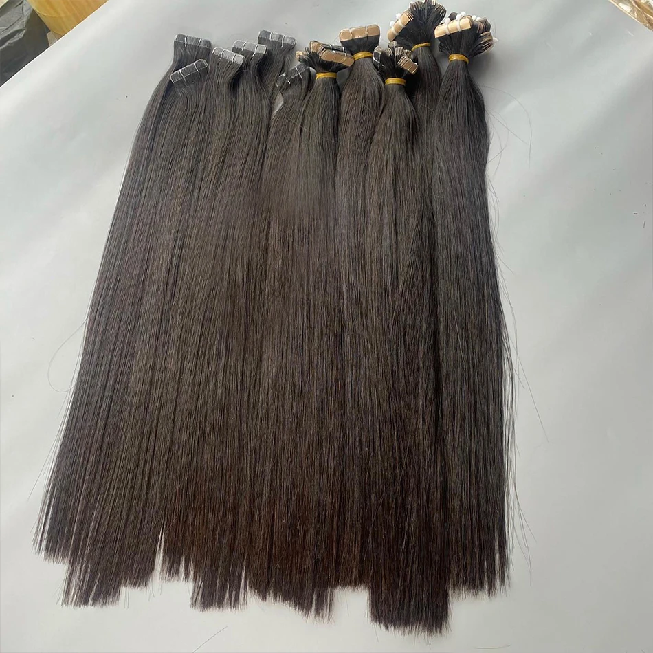 Tap-in Hair extension #60 20inch Top Quality Cuticle Aligned Remy Virgin hand tied Human Hair Extensions