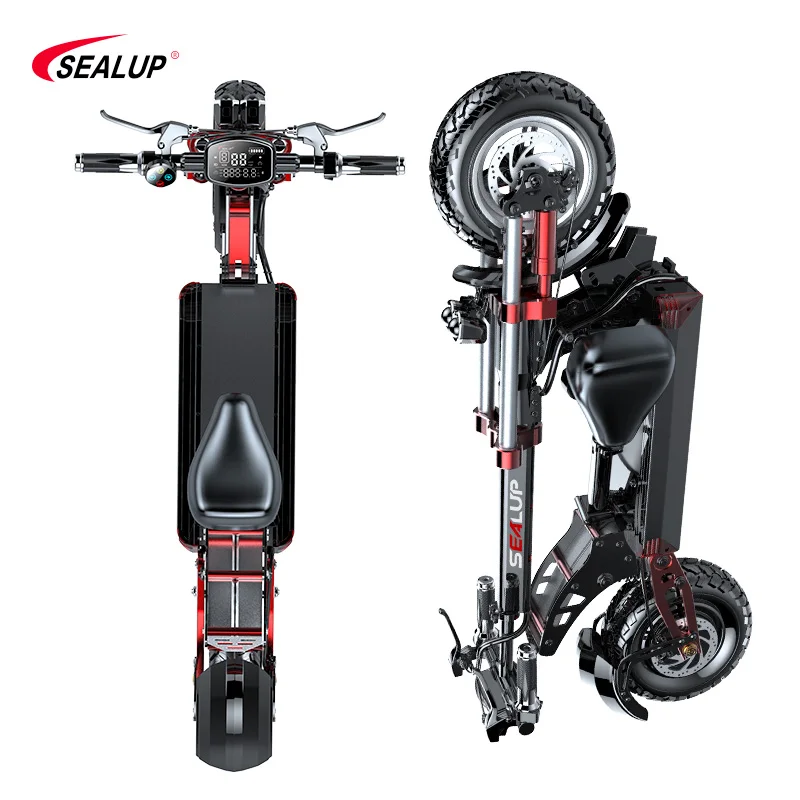 SEALUP Q22 ADULT ELECTRIC SCOOTER FRONT AND REAR SHOCK ABSORPTION 60 MILES LONG DISTANCE ELECTRIC SCOOTER FOLDING AND WATERPROOF
