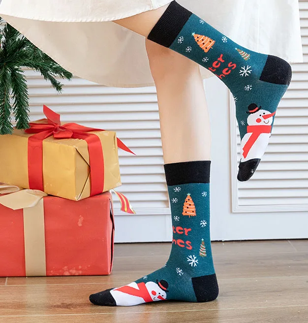 Christmas Socks New Custom Design Fashion Santa Xmas Christmas Colorful Women Men Socks custom christmas gift surprise socks