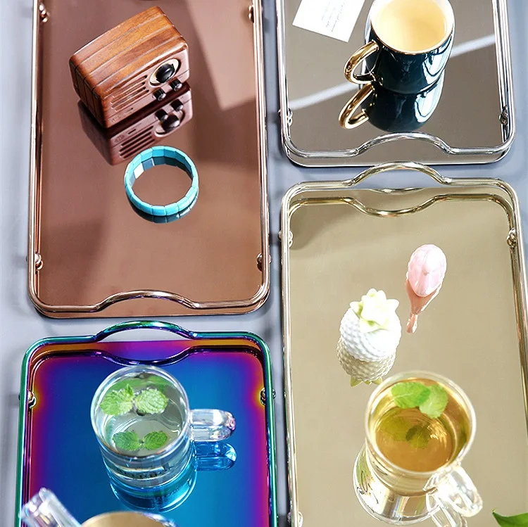 
Stocked Luxury Stainless Steel Metal Tray For Pitcher Jar Set 