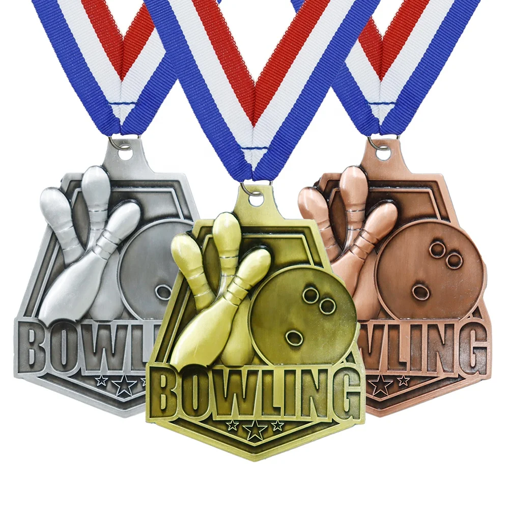 Wholesale Bowling Ball CHAMPIONS FINALIST Medals Blank Medal Sports Souvenir Zinc Alloy Sports Awards Metal Medal