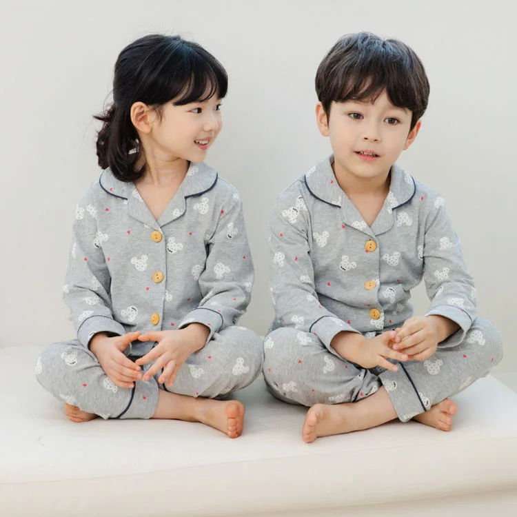 New Fashion Long Sleeve Kids Nightwear Cotton Matching Family Pajamas Sets