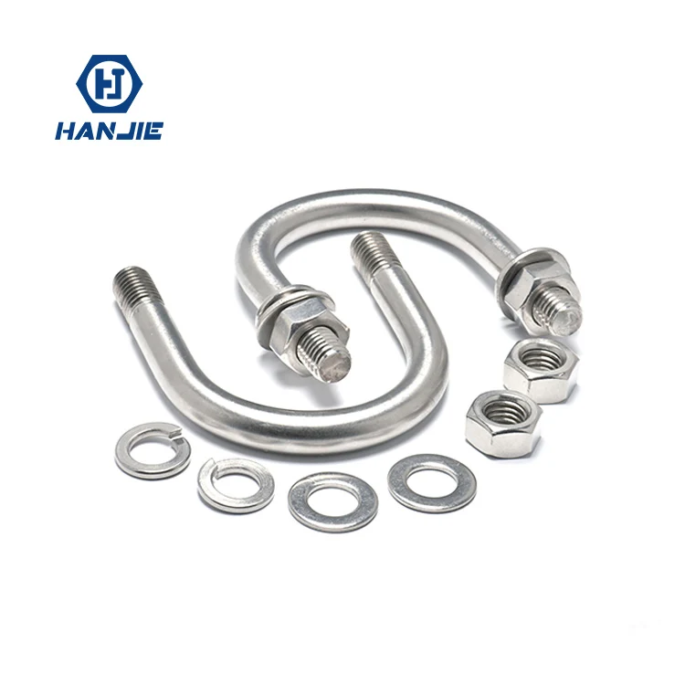 Custom Hot Dip Galvanized M6 M8 M10 Stainless Steel Bending Pipe Clamp Truck U Bolt and Wheel Nut