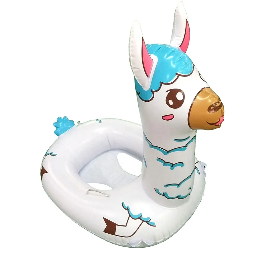 Alpaca Baby Inflatable Swim Boat Pool Floats Safety Kids Seat PVC Swim Sitting Rings For Pool Water Fun