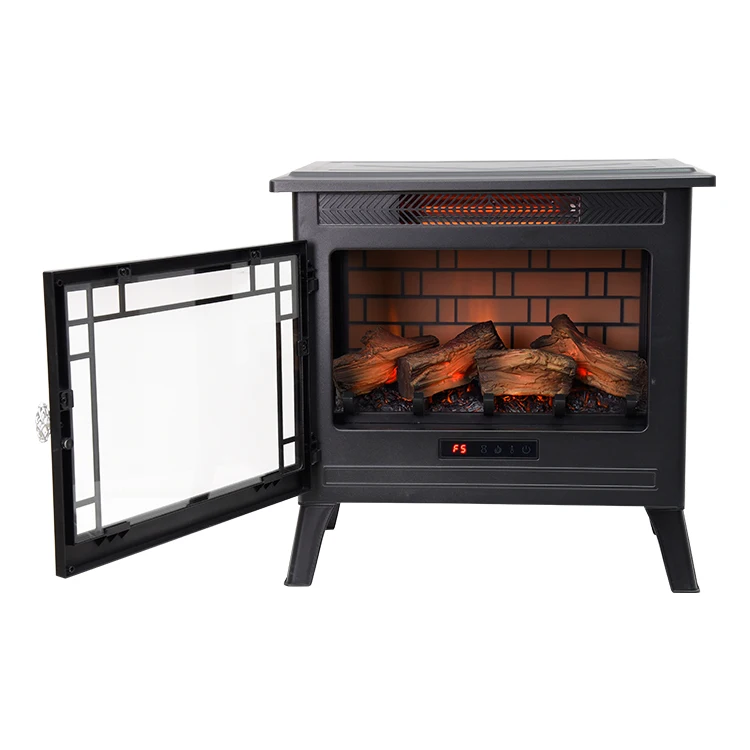 
Living room 14 inch 1500W 120V indoor Freestanding stove 3 sided 3D electric fireplace heater 