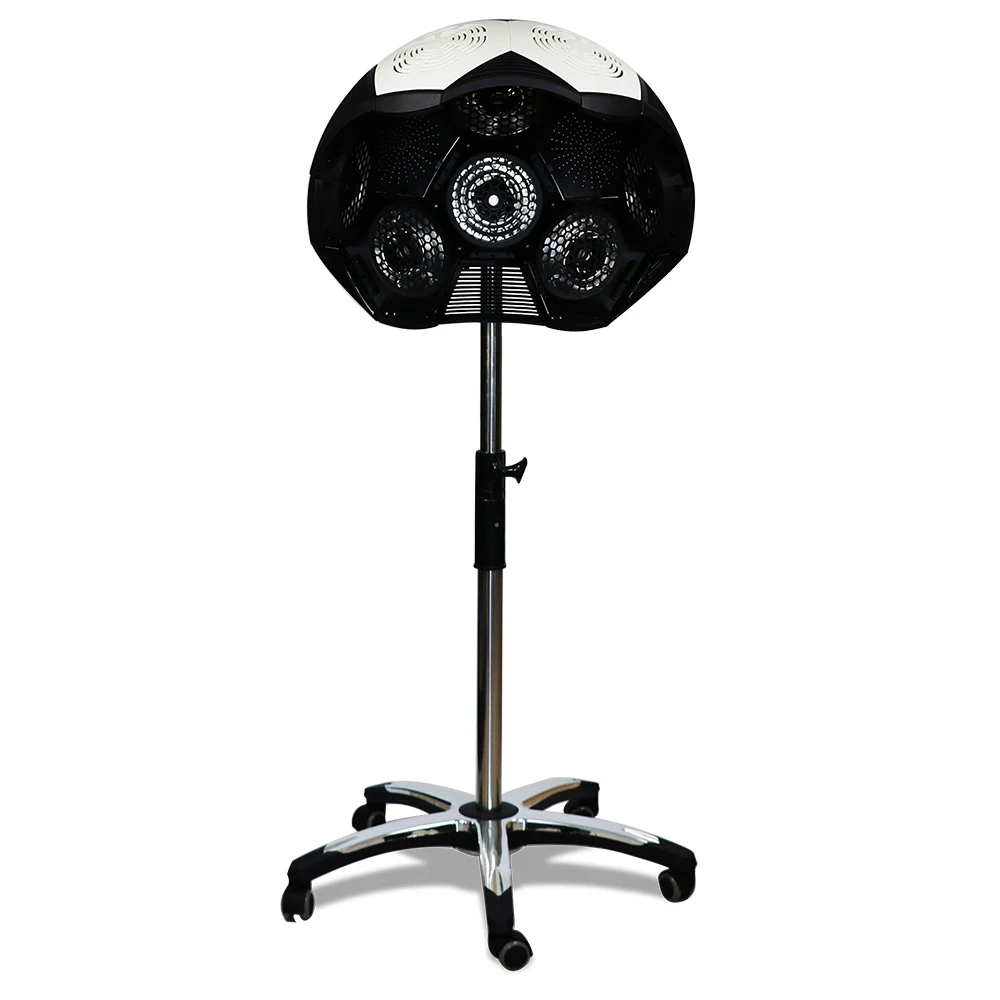  Professional Height Adjustable Stand Up Bonnet Hair Dryer Hooded Floor Rolling Base with Wheels for Salon Equipment