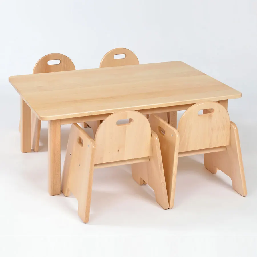 Wooden Table And Chair For Preschool Kids High Quality Wood School Furniture Cabinet