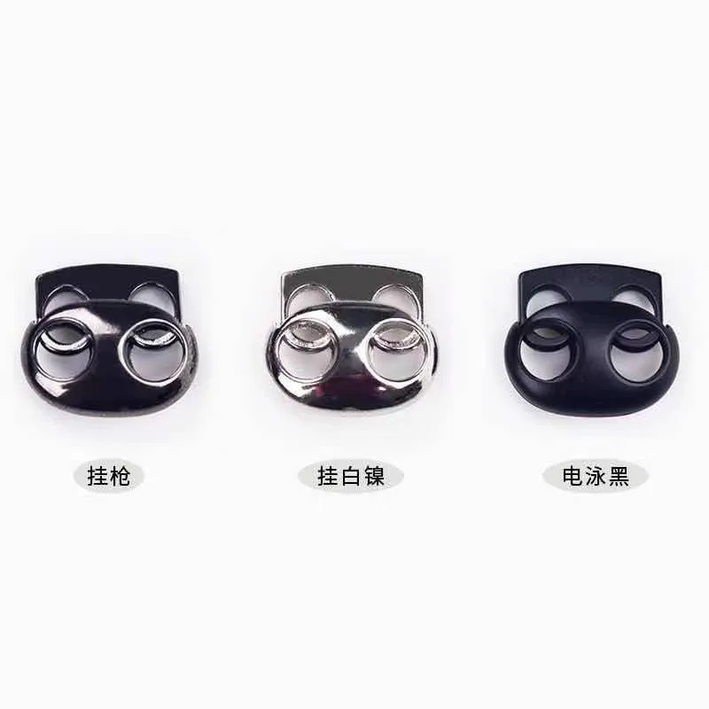 High Quality Gold Black Textured Zinc Alloy Metal Spring Rope Clothing Bag Shoes Hats Cord Lock Stopper for Garments Accessories