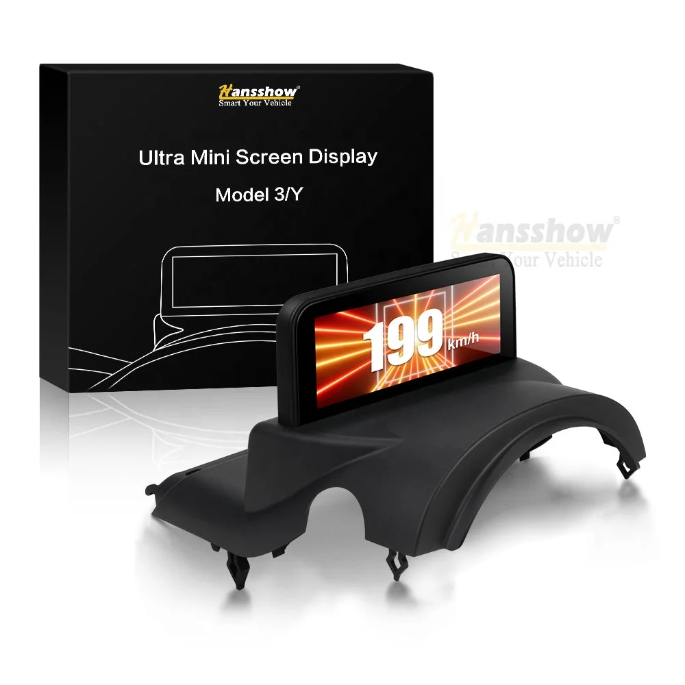 Hansshow Mini Model Y Gauge Cluster Screen Display For New Tesla Model 3/Y Aftermarket Car Instrument Cluster Speedometer