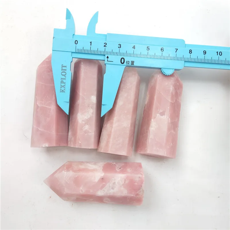 
Customize Wholesale Gemstone Tower Natural High Quality Pink Opal Quartz Crystal Point Obelisk Tower 