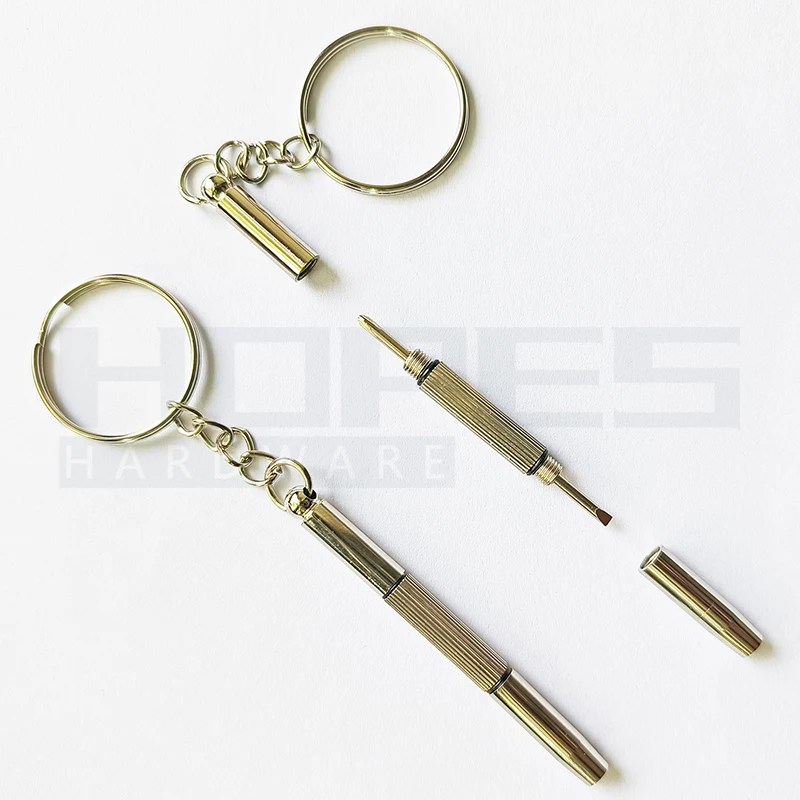 3 in 1 Mini precision screwdriver with Slot Phillips Hex socket bits key chain for glasses jeweler repair hand tools