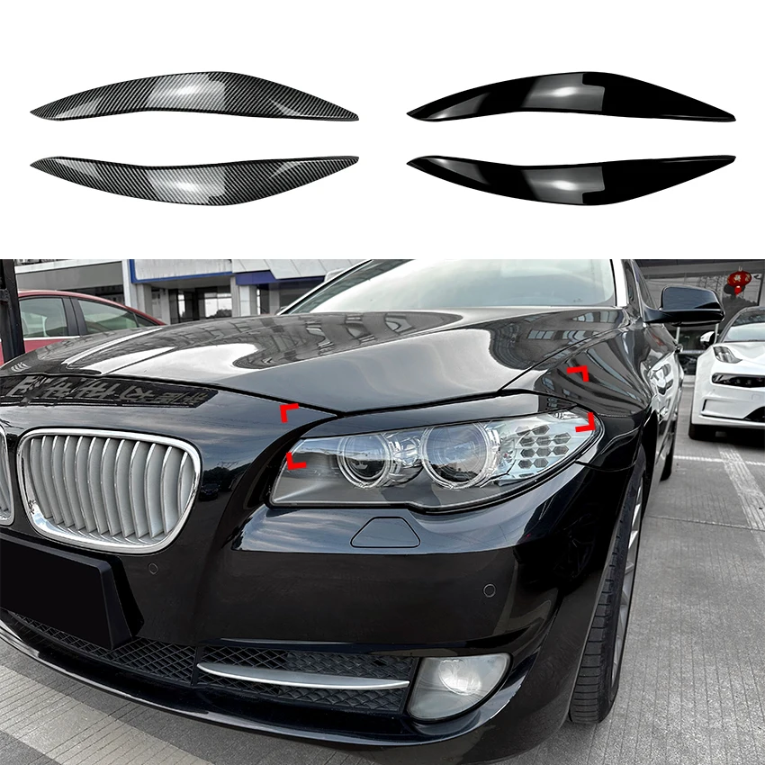 AMP-Z F10 глянцевые черные фары бровей накладки на век для BMW 5 series 2011-2014