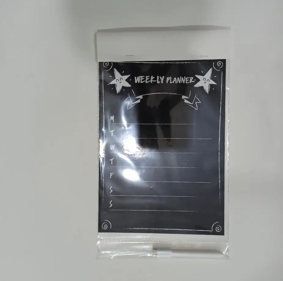 BSCI Magnetic refrigerator dry erase menu chalkboard for kitchen fridge weekly meel planner grocery shopping list notepad colorf