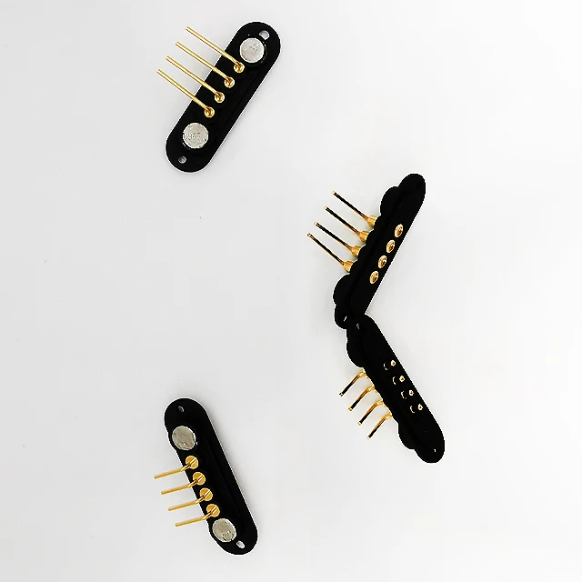 4 pin right angle pogo pin gold plated brass connectors 2.54mm pitch female and male