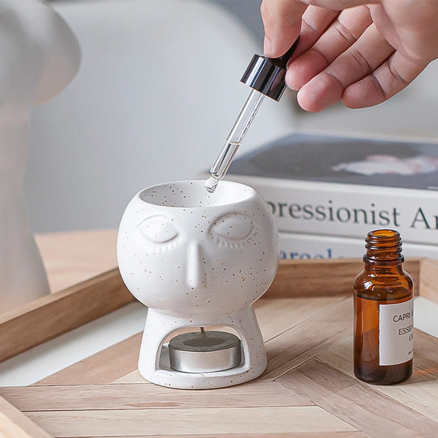 Nordic cute porcelain wax melt burner wholesale aromatherapy ceramic oil burners