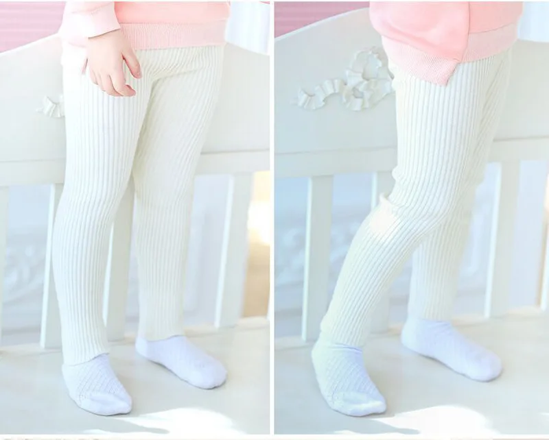
2020 newborn infant autumn winter plain straight tights kids tight pencil cotton ribbon leggings baby pants 