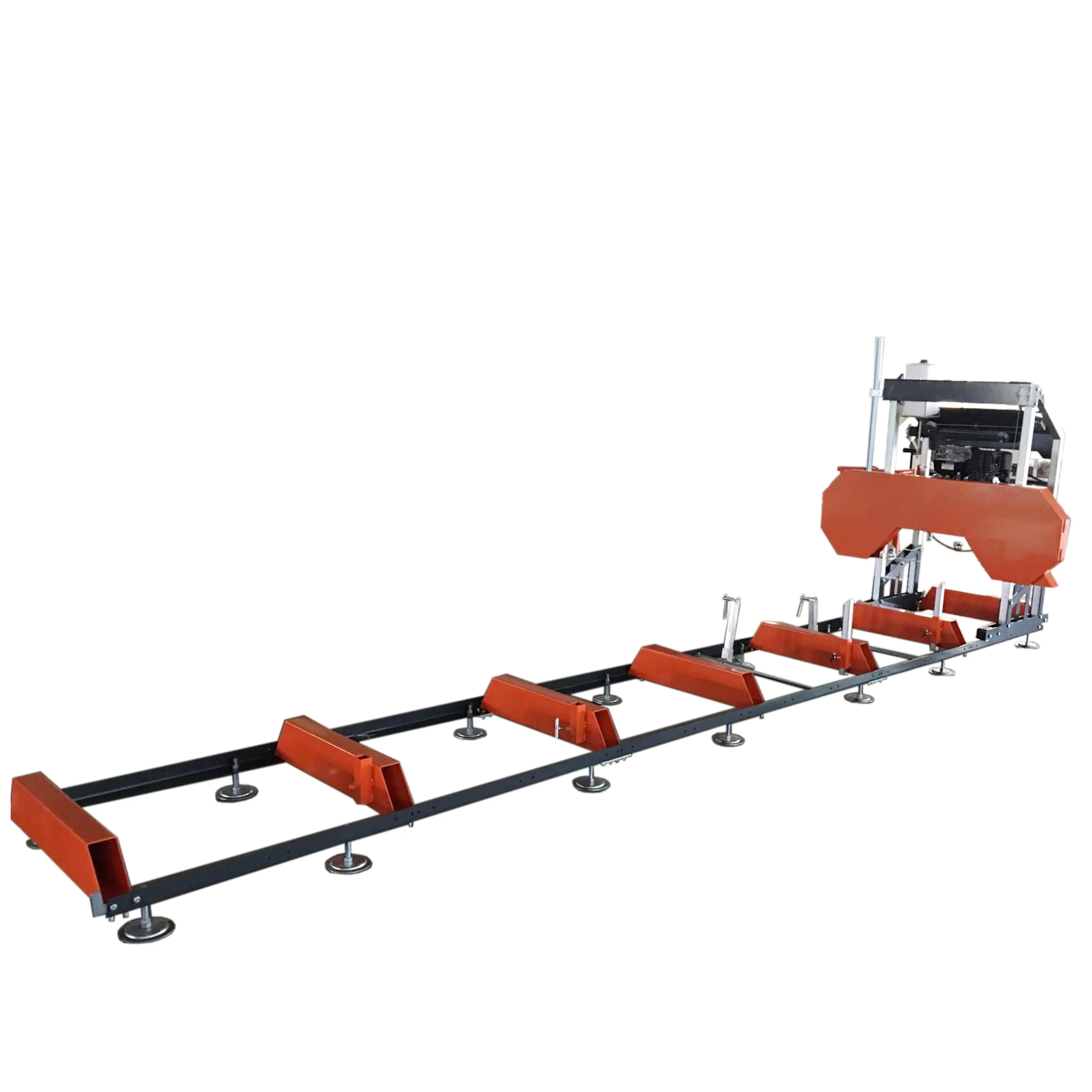 LONCIN Gasoline Engine 27HP Sawmills Portable bandsaw mill with mobile wheels \/ log cutting sawmill