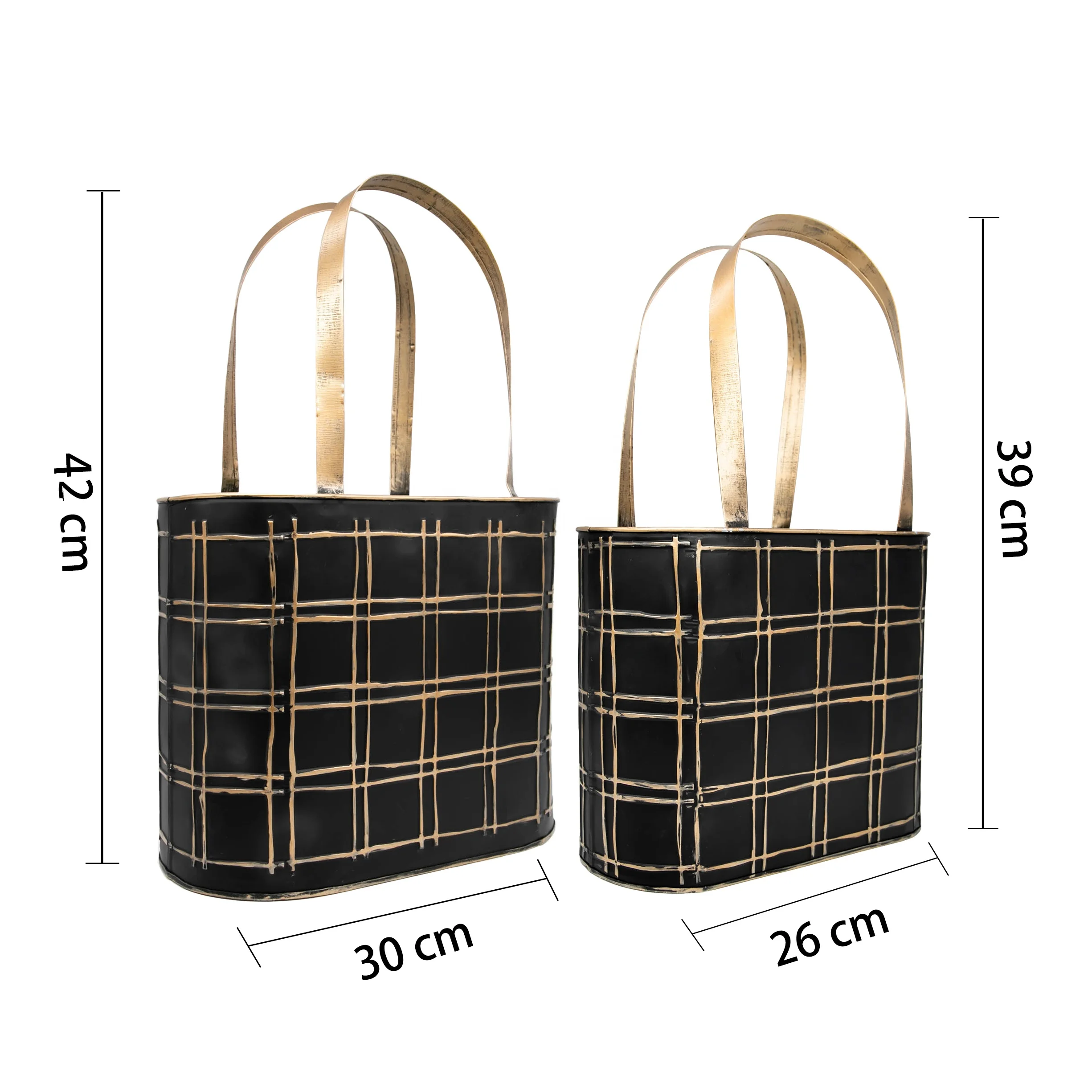  2022 New Design Metal Fashion Bag Vintage Style Galvanized Wall Hanging Planter Chic Flower Basket With