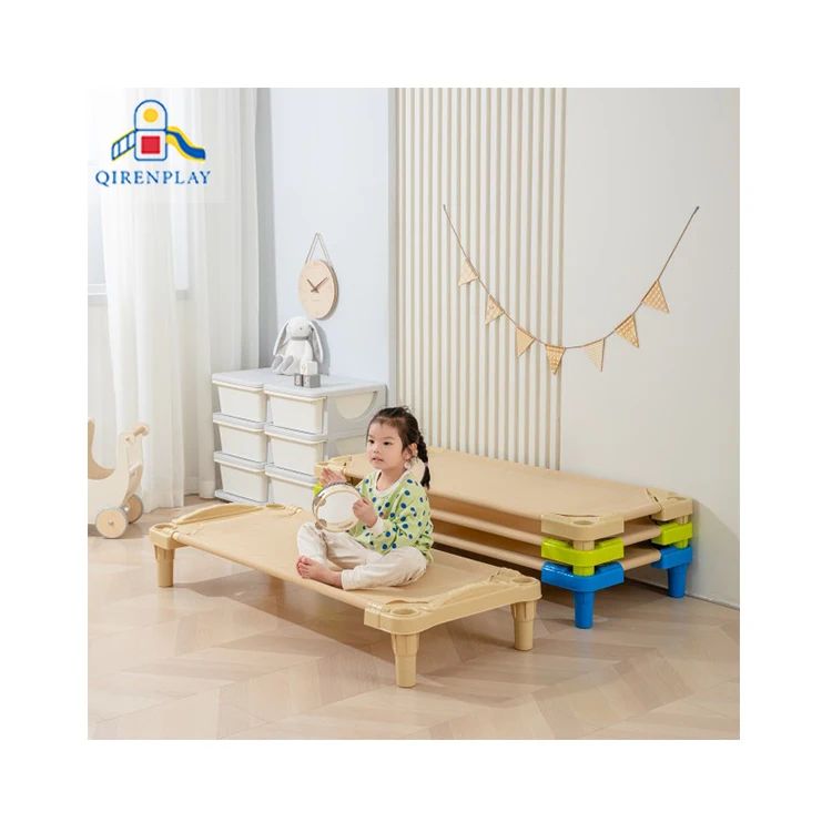 Kids Single Bed For Kindergarten Preschool Daycare Nursery Creche Resting Bed Stackable Space Saving Cot